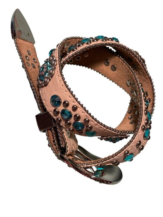 BHW Women’s Rhinestone Studded Leather Western Cowgirl Belt main image 7